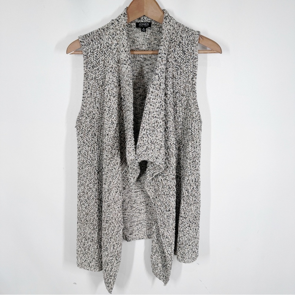 Jones New York Marled Sweater Vest Medium Open Front - Picture 3 of 6